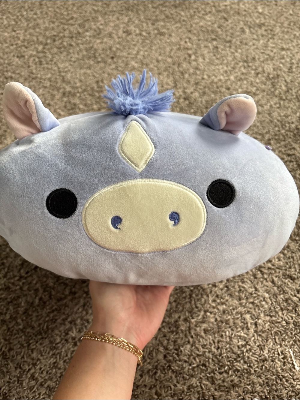 Squishmallows Light Blue Unicorn Plush Pillow